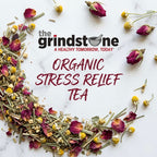 ORGANIC STRESS RELIEF TEA, Caffeine Free Herbal Infusion, Wellness Tea Collection, 1.5 oz. Jar