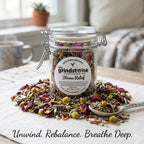ORGANIC STRESS RELIEF TEA, Caffeine Free Herbal Infusion, Wellness Tea Collection, 1.5 oz. Jar