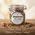 ORGANIC STRESS RELIEF TEA, Caffeine Free Herbal Infusion, Wellness Tea Collection, 1.5 oz. Jar