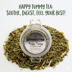 Organic Happy Tummy Tea, Caffeine Free Herbal Infusion, 1 oz Jar