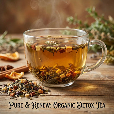 Organic Detox Tea, Green Tea with Natural Fruits and Spices, Wellness Tea Collection, 1.8 Oz Jar