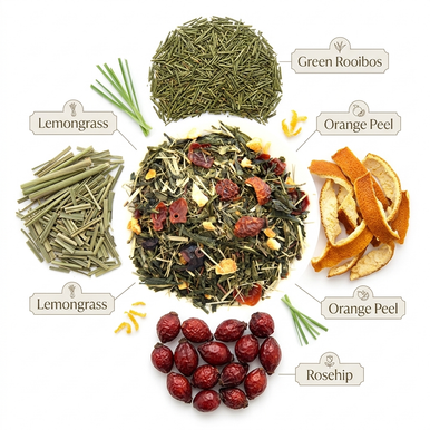 Organic Lemon Lift Tea, Herbal Infusion, Caffeine Free, Wellness Tea Collection, 2 oz Jar