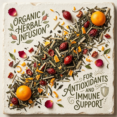 Organic Lemon Lift Tea, Herbal Infusion, Caffeine Free, Wellness Tea Collection, 2 oz Jar
