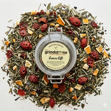 Organic Lemon Lift Tea, Herbal Infusion, Caffeine Free, Wellness Tea Collection, 2 oz Jar