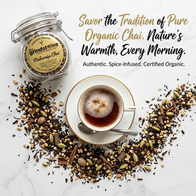 Organic Maharaja Masala Chai, Aromatic Spices, Specialty tea collection, 1.5 Oz Jar