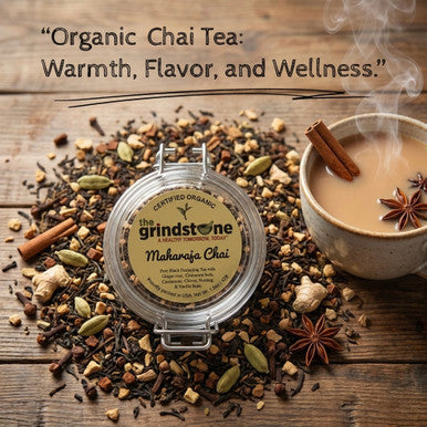 Organic Maharaja Masala Chai, Aromatic Spices, Specialty tea collection, 1.5 Oz Jar