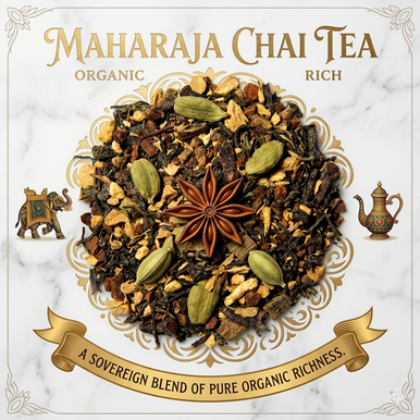 Organic Maharaja Masala Chai, Aromatic Spices, Specialty tea collection, 1.5 Oz Jar