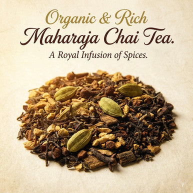 Organic Maharaja Masala Chai, Aromatic Spices, Specialty tea collection, 1.5 Oz Jar