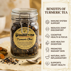 Organic Turmeric Chai Tea, Black Tea with Cardamon, Cloves, Cinnamon, & Turmeric Root, Wellness Tea Collection, 2.5 oz.