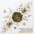Organic Turmeric Green Tea, Whole leaf Green Tea with Turmeric Root, Wellness Tea Collection, 2 oz. Jar
