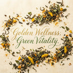 Organic Turmeric Green Tea, Whole leaf Green Tea with Turmeric Root, Wellness Tea Collection, 2 oz. Jar