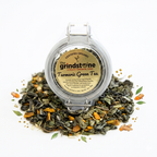 Organic Turmeric Green Tea, Whole leaf Green Tea with Turmeric Root, Wellness Tea Collection, 2 oz. Jar