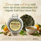 Organic Earl Grey Green Tea, Loose leaf tea with Bergamot, 2 oz. Jar