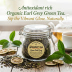 Organic Earl Grey Green Tea, Loose leaf tea with Bergamot, 2 oz. Jar