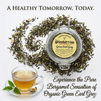 Organic Earl Grey Green Tea, Loose leaf tea with Bergamot, 2 oz. Jar
