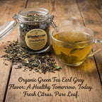 Organic Earl Grey Green Tea, Loose leaf tea with Bergamot, 2 oz. Jar