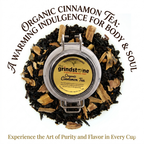 Organic Cinnamon Tea, Ceylon Black Tea with cinnamon spice, Wellness Tea Collection, 2 oz. Jar