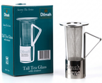 Dilmah, Tea Glass with Stainless Steel Strainer and Infuser for Loose Tea Brewing with Lid, Dishwasher Safe, 220 ml