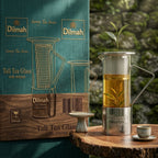 Dilmah, Tea Glass with Stainless Steel Strainer and Infuser for Loose Tea Brewing with Lid, Dishwasher Safe, 220 ml