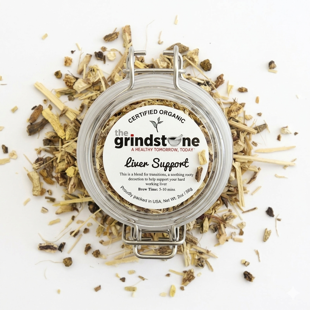 Liver Support Tea, Organic & Caffeine Free Herbal Infusion, Wellness Tea Collection, 2 Oz Jar