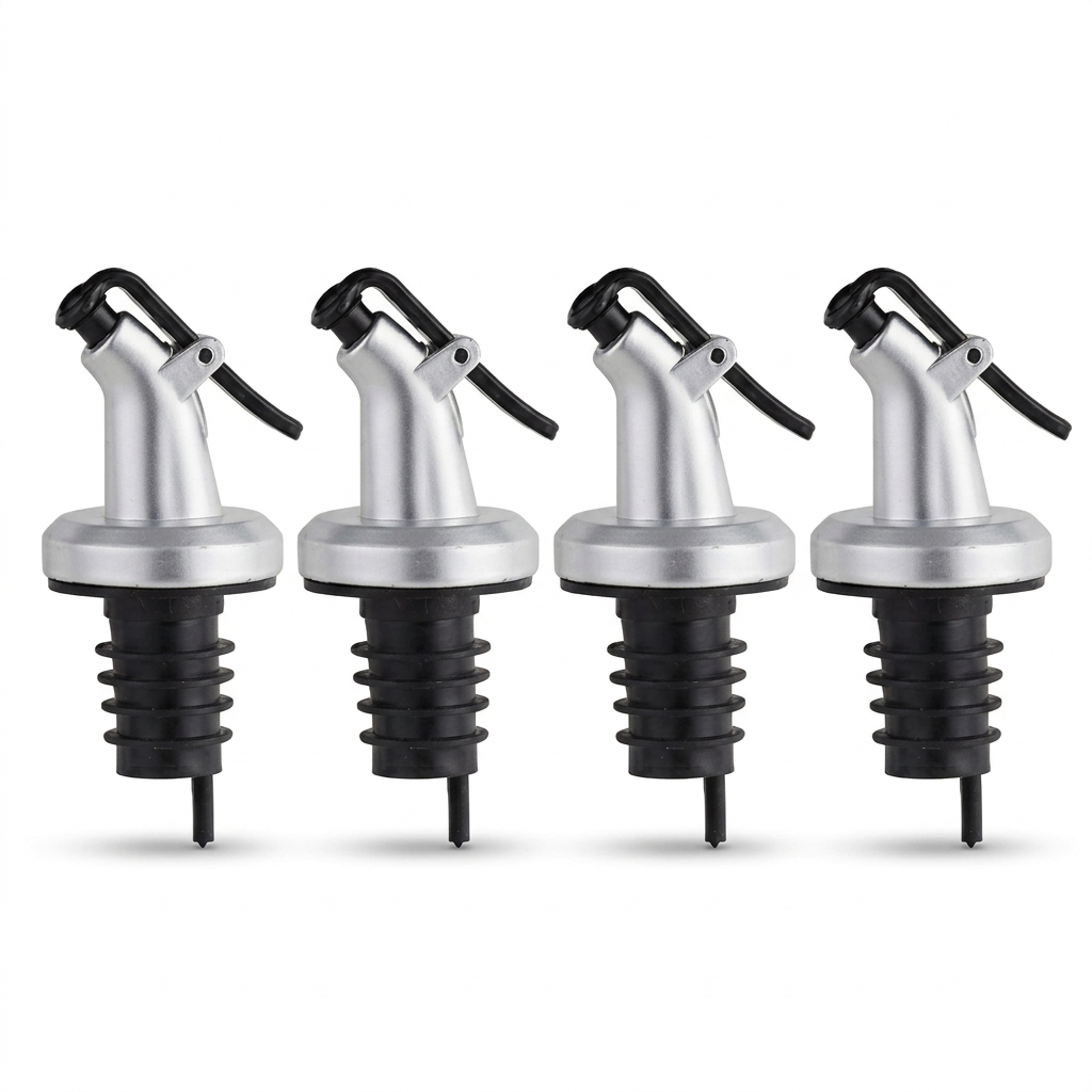 Ellora Farms, Venus Chef Pourer 4 Pk, BPA Free, Designed for Oil, Vinegar, or Dressings, Fits 16 oz bottles