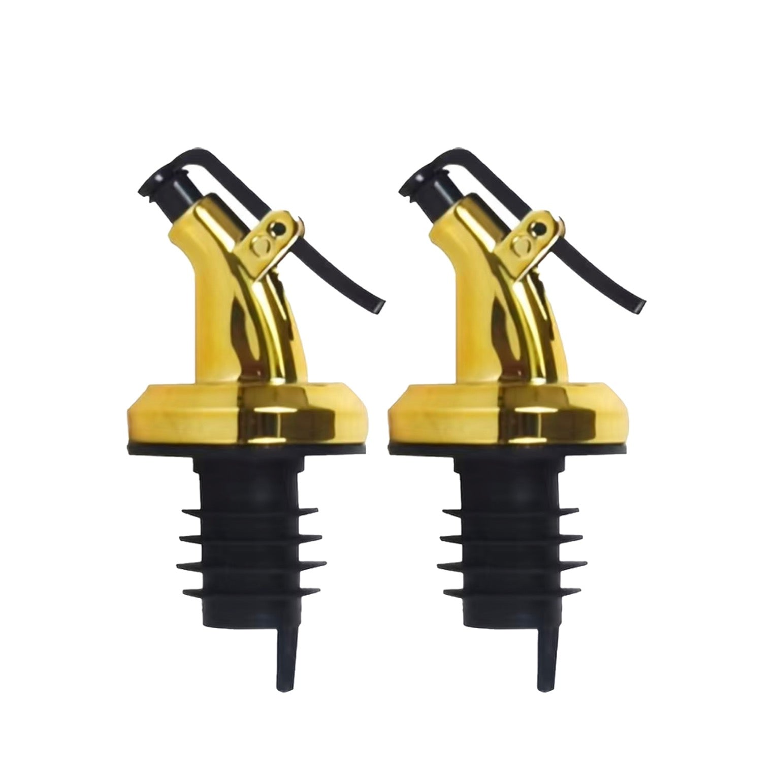 Ellora Farms, Venus Chef Pourer 2 Pk, Venus Chef Pourer, Perfect for Oil, Vinegar or Wines, Snap on Lock, Gold