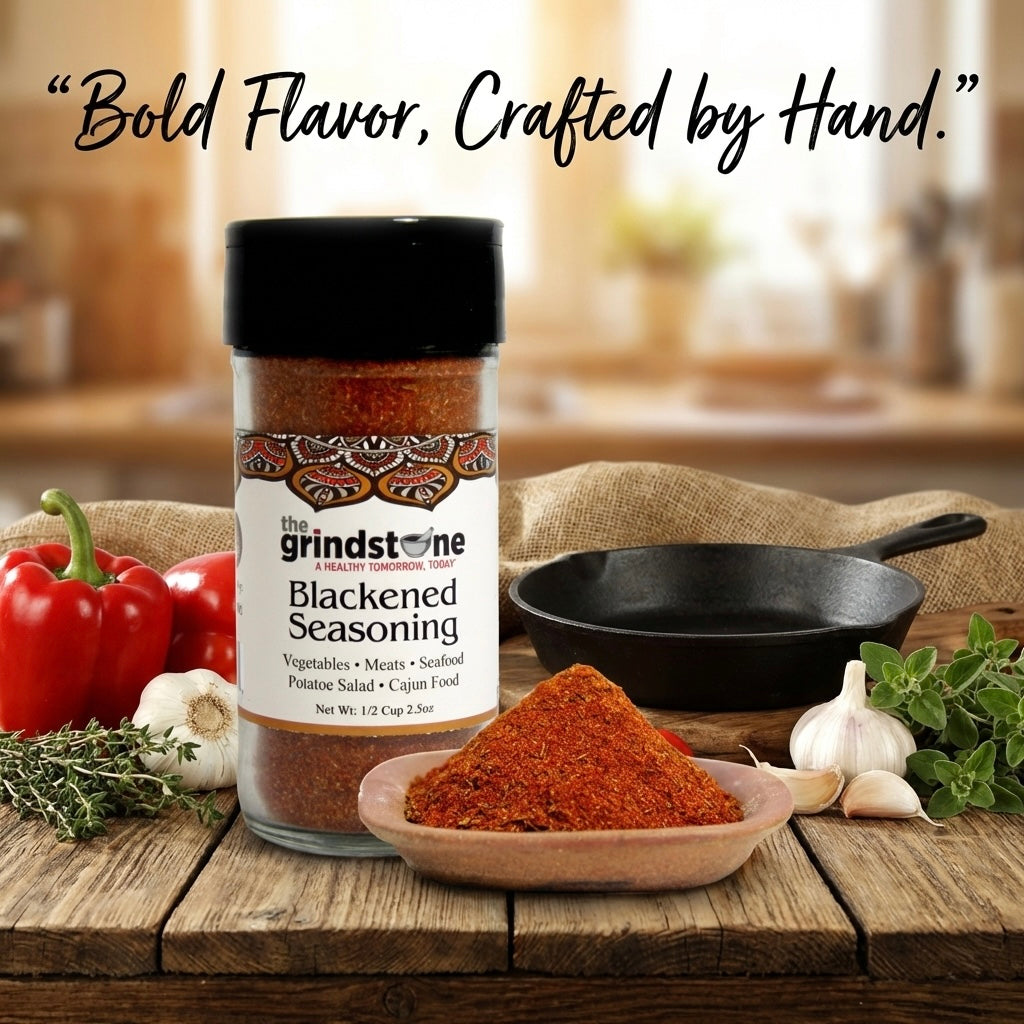 Blackened Seasoning, Fish & Seafood rubs and Seasonings, Non-GMO Spice, Hand Blended Spices, 2.50 oz. Glass Bottle with Sifter, Pack of 2