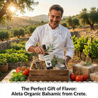 Aleta Organic, Plain Aged Balsamic Vinegar, No-Added Sugar, No-Preservatives, Great Taste Award Winner, Glass Bottle, 8.45 oz.
