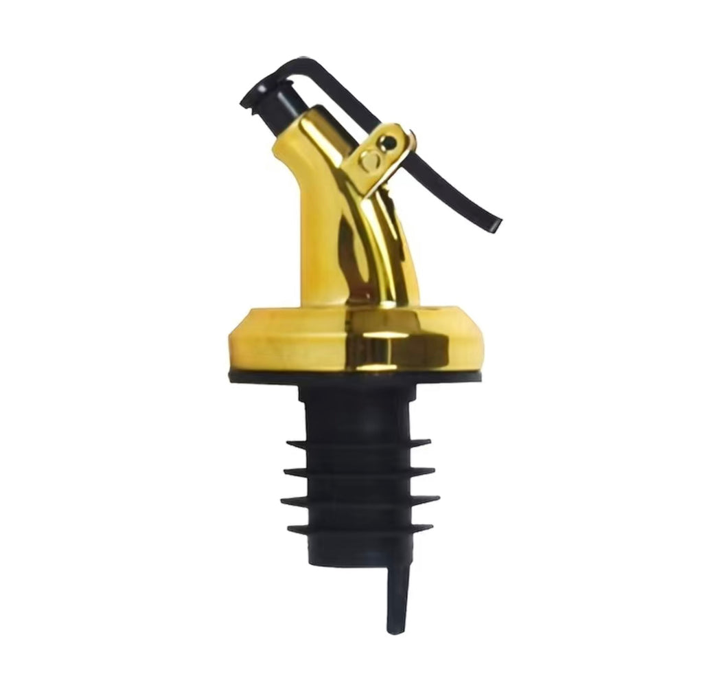 Ellora Farms, Venus Chef Pourer 1 Pk, Venus Chef Pourer, Perfect for Oil, Vinegar or Wines, Snap on Lock, Gold