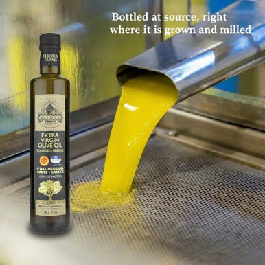 Ellora Farms, Award-Winning Extra Virgin Olive Oil, Single Sourced PDO Messara Valley, Crete Greece, Kosher, 17 FL oz Bottle