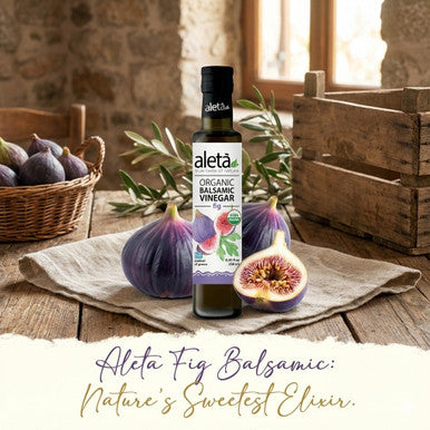 Aleta Organic, Infused Balsamic Vinegar, Orange & Fig Combo Pack, No Preservatives, Glass Bottle, 8.45 oz., Pack of 2