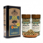 Ellora Farms PDO SITIA Extra Virgin Olive Oil, 1 Ltr Tin & Organic Tuscany Bread Dipping Mix, Combo