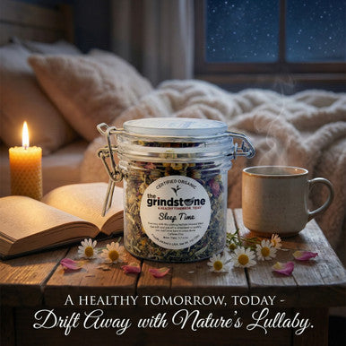 Organic Sleep Time Tea, Caffeine Free Herbal Infusion, Wellness Tea Collection, 1 oz. Jar
