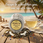 Organic White Coconut Cabana Tea, White Peony Tea, Dessert Tea Collection, 1 oz Jar