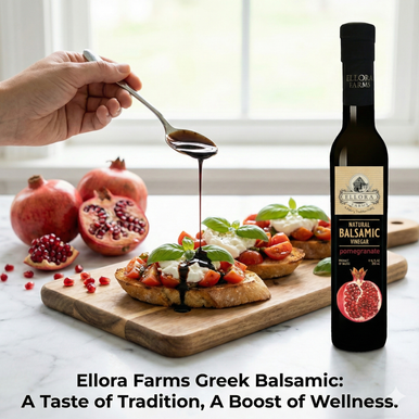 Ellora Farms, Pomegranate Infused Thick Balsamic Vinegar, Product of Crete, Greece, 8.5 oz