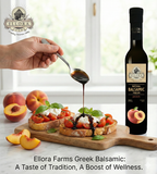 Ellora Farms, Peach Infused Thick Balsamic Vinegar, Product of Crete, Greece, 8.5 oz