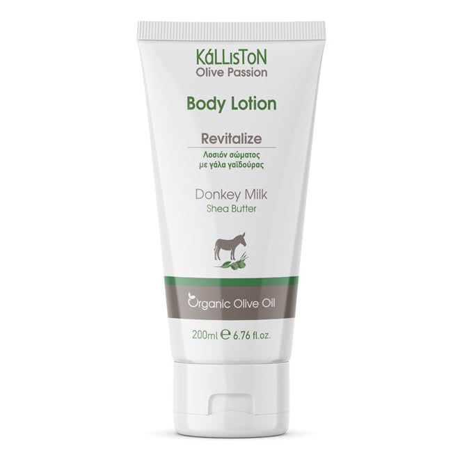 Kalliston Organic Donkey Milk Lotion with Organic Olive Oil & Shea butter, Moisturize, Nourish and Hydrate, All Skin types,  6.76 oz (200ml)