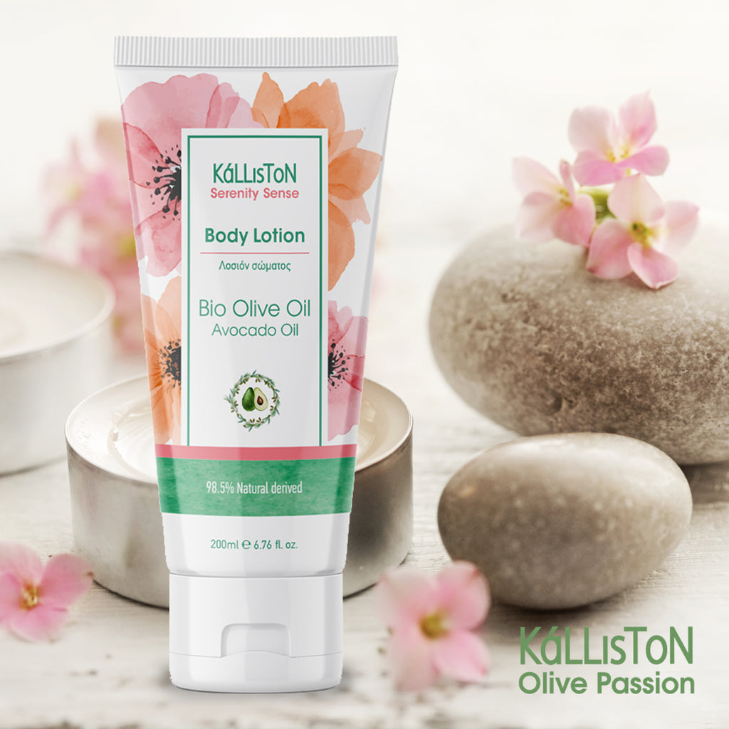 Kalliston Revitalizing Organic Avocado and Olive Oil body lotion with Vitamin E, Moisturize, Nourish and Hydrate, All Skin types,  6.76 oz (200ml)