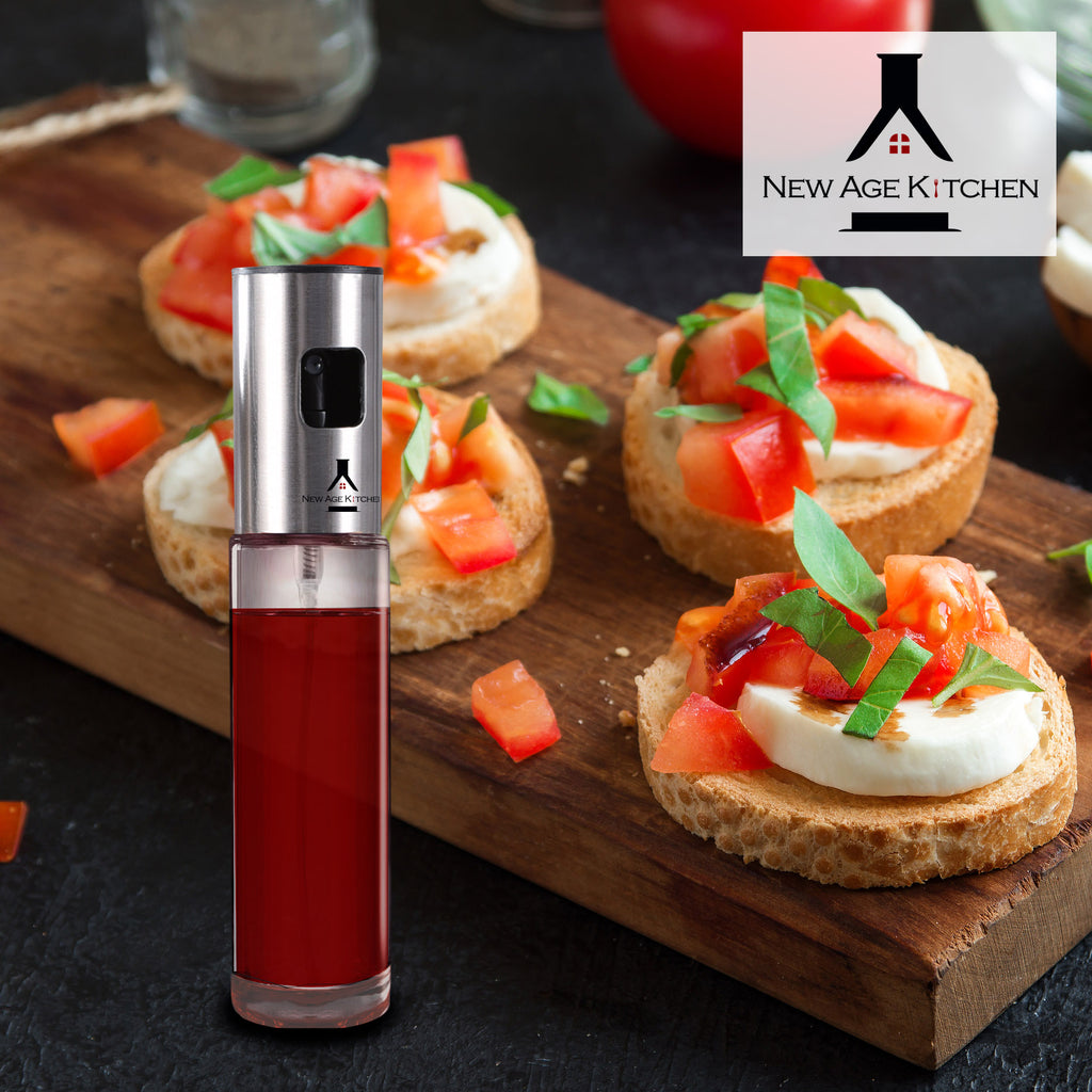 Olive Oil Sprayer and Mister, 100ml Glass Spray Bottle for Balsamic, Salad, BBQ (1 Pack)