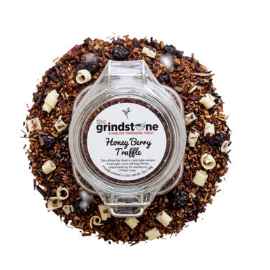 Honey Berry Truffle Tea, Caffeine Free Herbal tea with Hibiscus & White Chocolate, Dessert Tea Collection. 2 oz. Jar