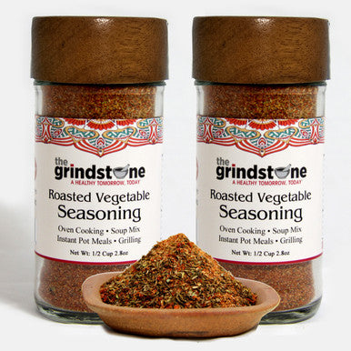 Roasted Vegetable Seasoning, Spice for Grilling, Oven Bake, Soup Mix, Stir fry, Dips, Non GMO, 2.8 oz. Glass Jar with Sifter, Pack of 2