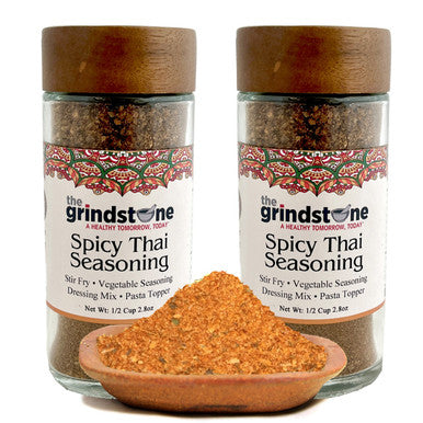 Spicy Thai Seasoning, Salt Free, Enjoy as Pasta Topper, Vegetables, Stir-Fry, Noodles, 2.5 oz In Glass Bottle, Non-GMO, Pack of 2