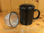 Infuser Tea Mug With Lid, 11 oz Black