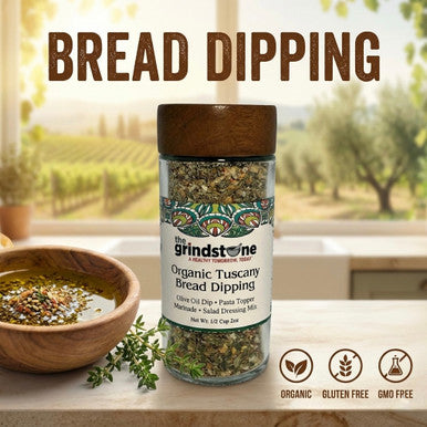 Organic Tuscany Bread Dipping Seasoning, Enjoy with Extra Virgin Olive Oil, Pasta, Pizza, Glass Jar with sifter, 2.3 oz each, Pack of 2
