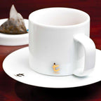 T Series Mug and Saucer with Lid, White