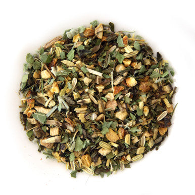 Organic Throat Therapy Tea, Caffeine Free Ginger & Peppermint Herbal Infusion, Wellness Tea Collection, 2 Oz Jar