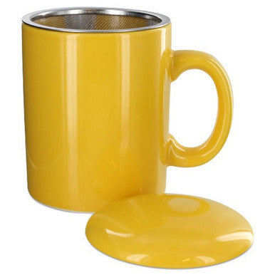 Infuser Tea Mug With Lid, 11 oz Yellow