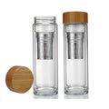 Tea2Brew, On the Go Tea Infuser, Double Walled Glass Body with Bamboo Lid, Perfect for Tea, Coffee, or Fruit Infusions, FREE Neoprene Sleeve Included, 15 oz (400ml)