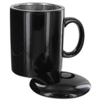 Infuser Tea Mug With Lid, 11 oz Black