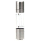 2 in 1 Salt and Pepper Grinder, Adjustable Ceramic Rotor, Salt Mill and Pepper Mill Shaker, Brushed Stainless Steel, Empty
